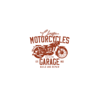 Motorcycles Garage minta homokszín pólón