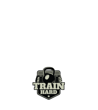 Train Hard Gym minta világoskék pólón