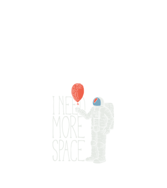 I Need More Space - Astronaut minta fekete pólón