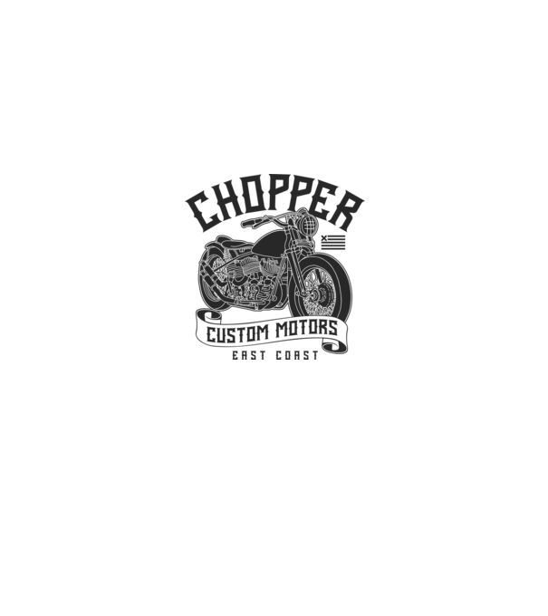 Chopper Custom Motors minta fehér pólón