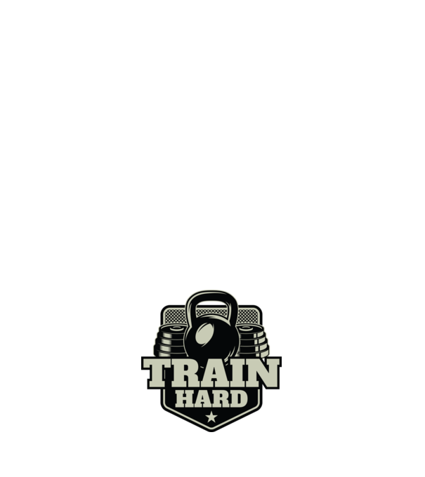 Train Hard Gym minta világoskék pólón