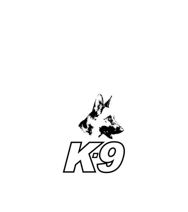 K-9 minta fehér pólón