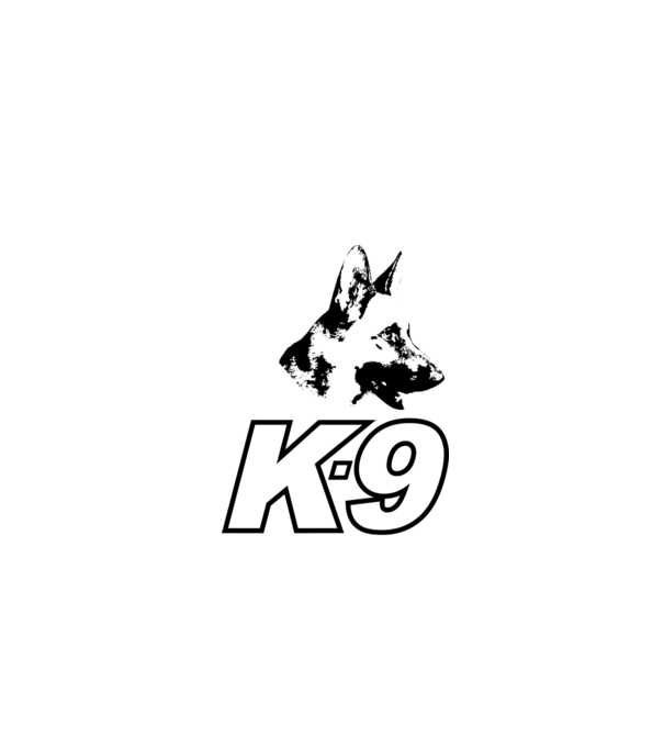 K-9 minta fehér pólón