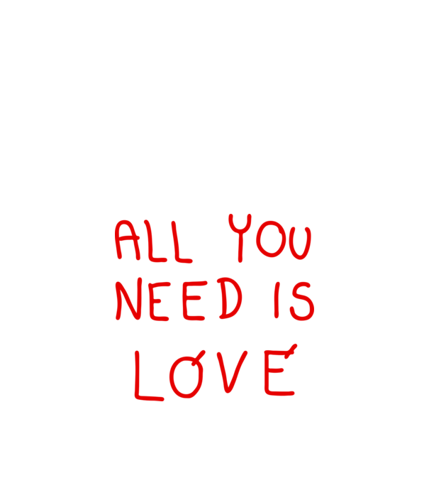 All you need is love minta homokszín pólón
