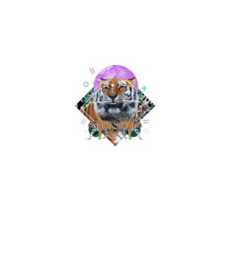 Geometrikus tigris minta fehér pólón