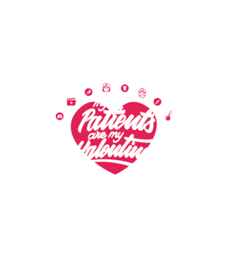 My Patients Are My Valentines minta fekete pólón