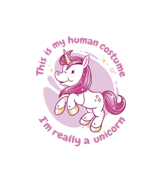 Unicorn minta fehér pólón