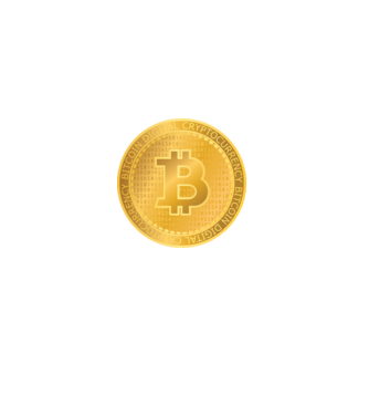 Bitcoin Arany érme minta fekete pólón