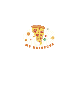 Pizza univerzum minta fekete pólón
