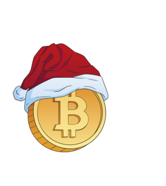 Bitcoin Karácsony minta világoskék pólón
