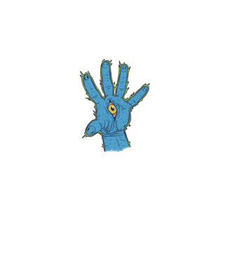 Illuminati Trippy Hand minta fekete pólón