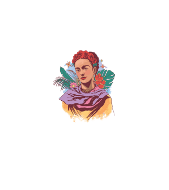 Frida Kahlo portré minta fehér pólón