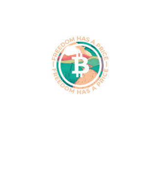 A szabadságnak ára van Bitcoin minta türkiz pólón
