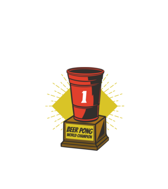 Beer pong világbajnok minta fehér pólón