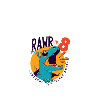 Rawr i'm 8 - awesome since 2012 minta fehér pólón