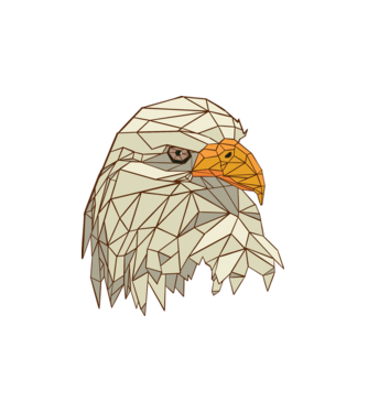 Polygonal Eagle minta fehér pólón