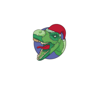 T-rex Santa minta fehér pólón