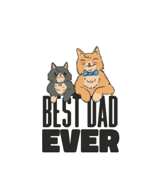Best Cat Dad Ever - Legjobb Cicás Apa minta fehér pólón