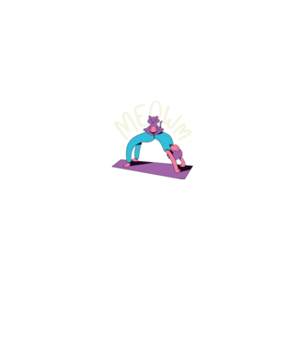 Meowm - Cica Jóga minta fekete pólón