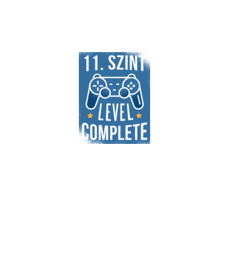 11. szint level completed minta fekete pólón
