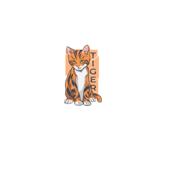 Tigris Cica minta fekete pólón