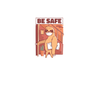 Lajhár Be Safe minta fekete pólón