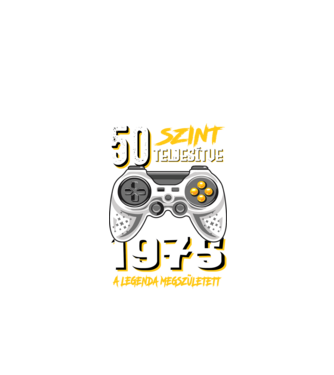 GAMER szint teljesítve 50. 1975 minta fekete pólón