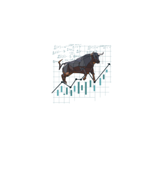 Bull Stock Chart minta fehér pólón