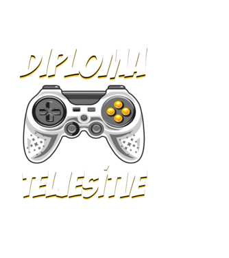 Diploma teljesítve gamer Ballagás minta fekete pólón