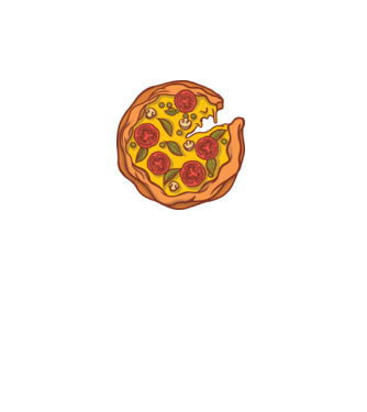 Pizza minta fehér pólón