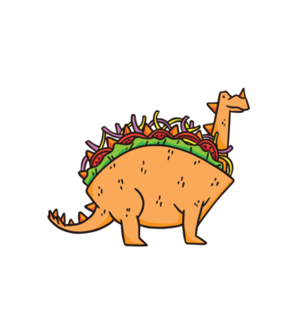 Dino Taco minta fehér pólón