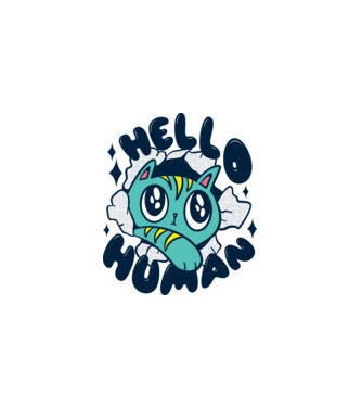 Hello ember minta fehér pólón