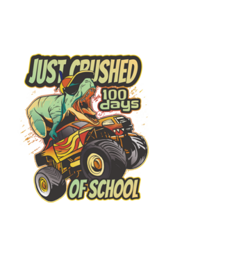 Dino Monstertruck School Iskola minta fehér pólón