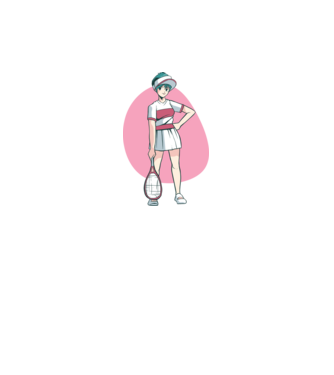 Anime Teniszező Lány minta fehér pólón