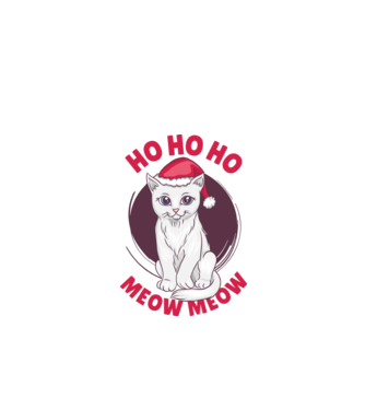Ho Ho Ho Meow Meow Cicás Karácsony minta fehér pólón