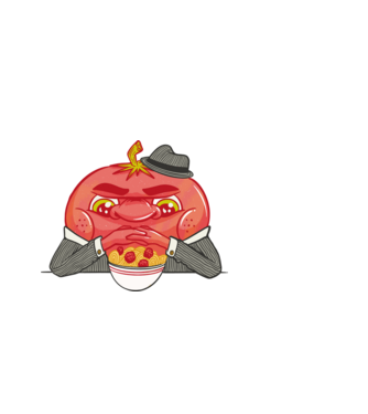 Staring Mafia Tomato minta világoskék pólón