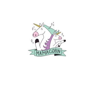 Mamacorn minta fehér pólón