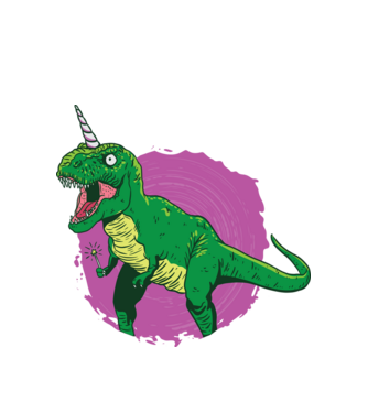 T-rex Unikornis minta fehér pólón