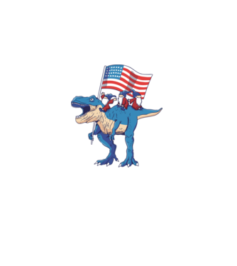Amerikai dínó manókkal minta fekete pólón