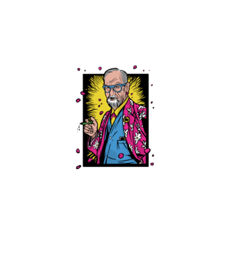 Sigmund Freud Filozófus minta fehér pólón