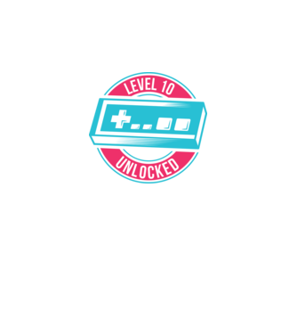Level 10 Unlocked 10 éves születésnap minta fehér pólón