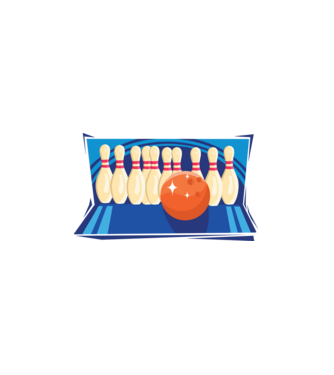 Bowling minta fehér pólón