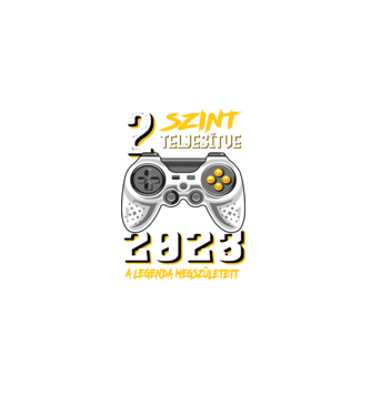 GAMER szint teljesítve 2. 2023 minta fekete pólón