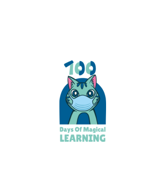100 Days Of Magical learning minta fekete pólón