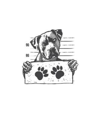 Staffordshire Terrier Börtön minta fehér pólón