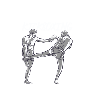 Kickboxing minta fehér pólón