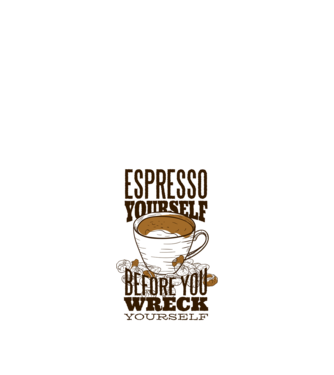 Espresso Yourself Kávés minta homokszín pólón