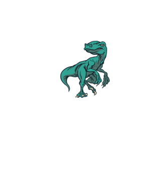 Raptor Dinoszaurusz minta fehér pólón