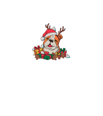 Bulldog Karácsony minta királykék pólón