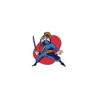 Ninja Gyerek minta fekete pólón